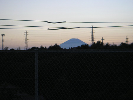 夕焼けの富士山