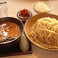 Photos: 今日の昼飯はも堺のとんりゅうラーメンにて 味噌つけ麺400g、ご飯+サラ...