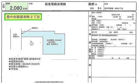 不動産物件038　豊中市服部本町２丁目