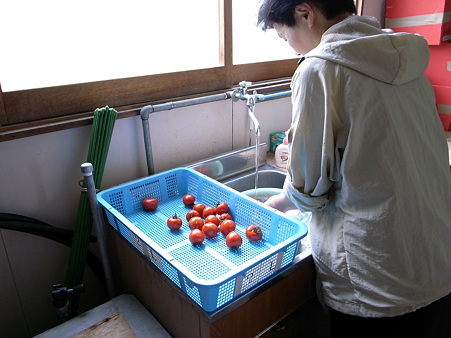 水洗い中